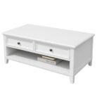 Hampton Ash Wood Coffee Table in White Finish JS804