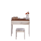 European Ash Wood Minimalism Dressing Table with Mirror with Chair