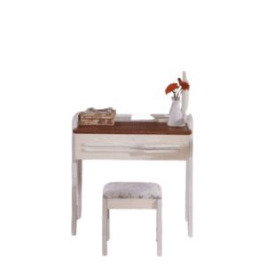 European Ash Wood Minimalism Dressing Table with Mirror with Chair