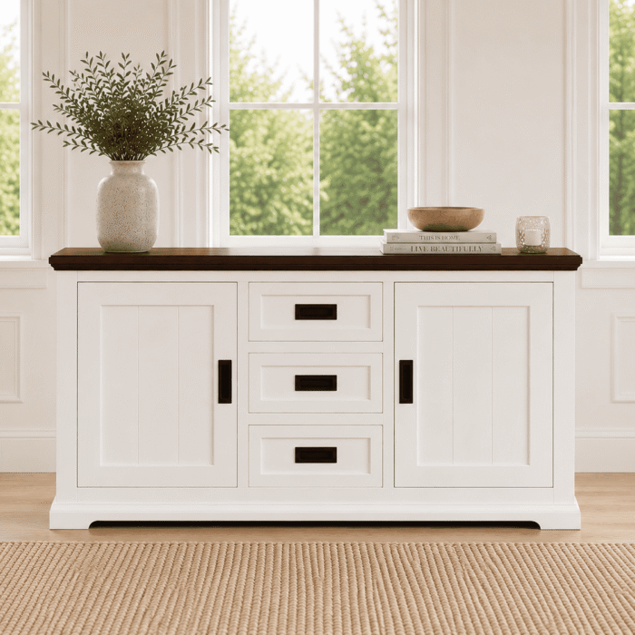 160cm Buffet With Wooden Top - front view