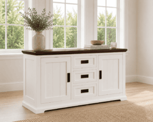 160cm Buffet With Wooden Top - angle view