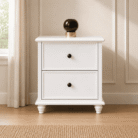 Classic Bedside Table in White Finish - main view