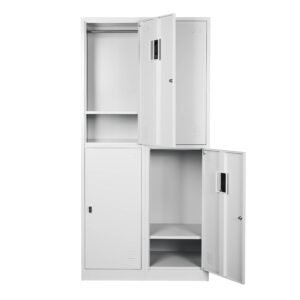 4 DOOR METAL STORAGE LOCKER – EXTRA SPACE, LIGHT GREY