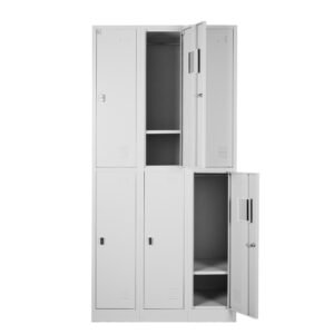 6 DOOR METAL STORAGE LOCKER – LIGHT GREY (EXTRA WIDTH) GOPHD-LK306PS