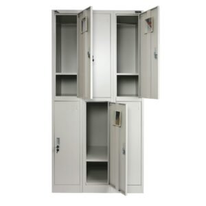 6 DOOR METAL STORAGE LOCKER – LIGHT GREY (EXTRA WIDTH)