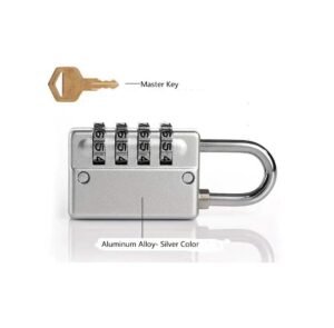 COMBINATION PADLOCK – 4-DIGIT, SILVER