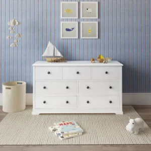 Brighton Style Baby Change Table with 7 Chest of Drawers front view