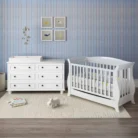 Sleigh Baby Cot with Sleigh Change Table front view