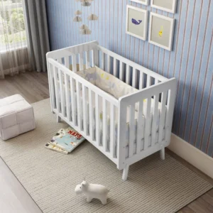Wooden Drop Side Baby Cot front view