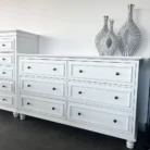 American Country Style 6-Drawer Chest of Drawers - White angle view