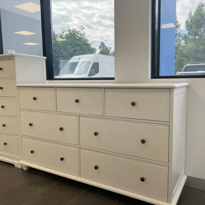Classic 7-Drawer Chest of Drawers - White angle view