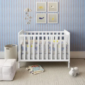 Wooden Drop Side Baby Cot angle view