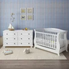 Sleigh Baby Cot with Sleigh Change Table side view