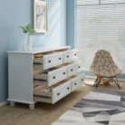 American Style 6-Drawer Chest of Drawers - Black drawer detail