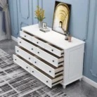 Hampton 9-Drawer Chest of Drawers - White drawer detail