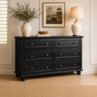 American Style 6-drawer chest of drawers in black finish