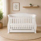 Andy white 3-in-1 sleigh baby cot front view