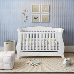 Andy Baby Cot White Nursery Lifestyle Scene