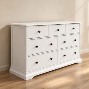 Brighton Style 7 Drawer Baby Change Table White angle view