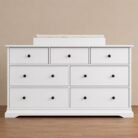 Brighton Style 7 Drawer Baby Change Table White with change table top and pad