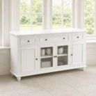 Buffet 160cm with Glass Doors in white angle view