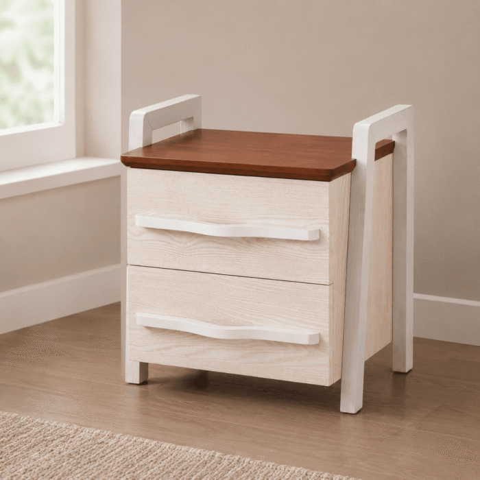 Classic Ash Wood Bedside Table