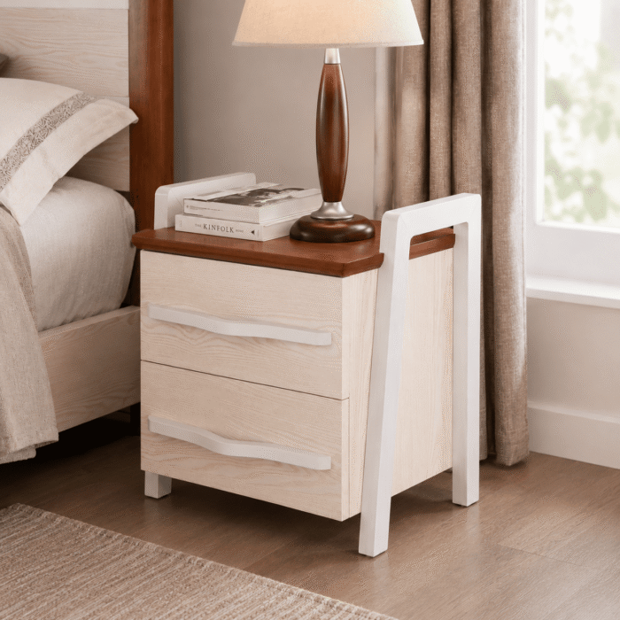 Classic Ash Wood Bedside Table