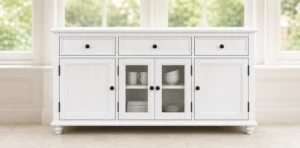 Wood Buffet in White main view
