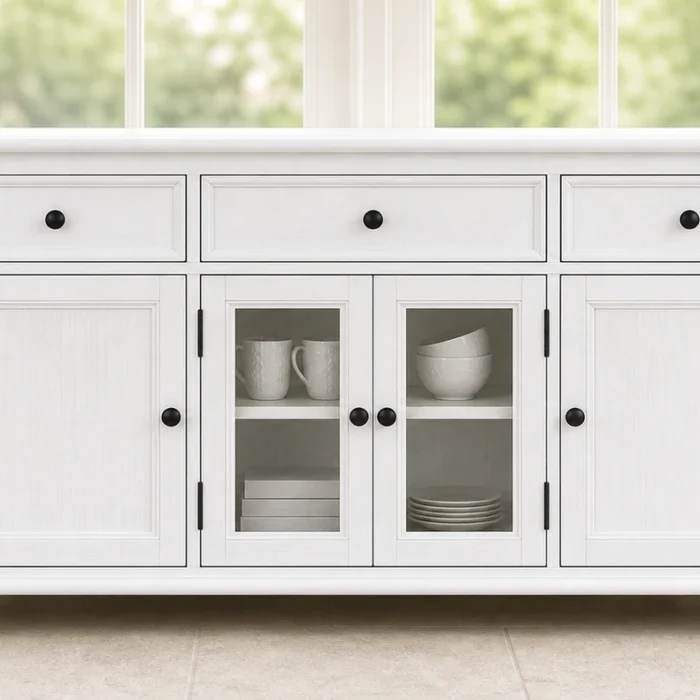 Wood Buffet in White main view Wood Buffet in White main view
