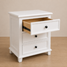 Hampton 3-Drawer Bedside Table - Drawer Open