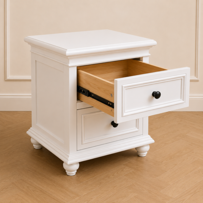 Hampton 2-Drawer Bedside - Drawer Open