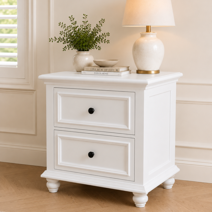 Hampton 2-Drawer Bedside - Lifestyle View